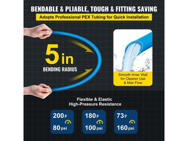 Oxygen-Barrier PEX Tubing 300Ft Red + 300Ft Blue 1/2 Inch Radiant Floor PEX Pipe Radiant Heat Floor Heating Plumbing Cold and Hot Water Tubing