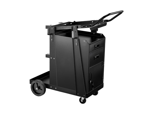Welding Cart, 2 Drawers Welder Cart Heavy Duty with Anti-Theft Lockable Cabinet, 350LBS Static Weight Capacity, 360° Swivel Wheels, Tank Storage...
