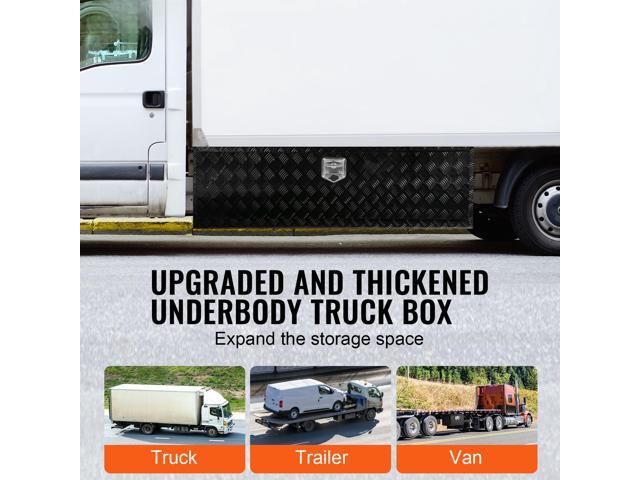 Underbody Truck Box, 60' x 17' x 18' Pickup Storage Box, Heavy Duty Aluminum Diamond Plate Tool Box with Lock and Keys, Waterproof Trailer Storage...