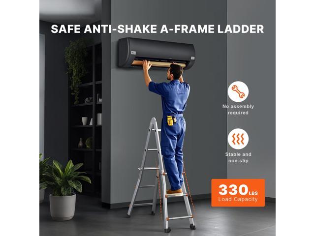 Telescoping Ladder A Frame, 11 FT Compact Aluminum Extension Ladder, Multi-Function Portable Collapsible RV Ladder, Telescopic Ladder for Homework...