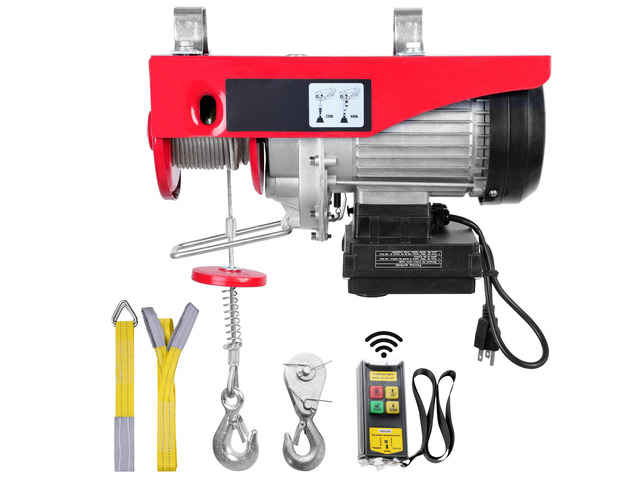 VEVOR Electric Hoist, 440 lbs Lifting Capacity, 480W 110V Electric Steel Wire Winch with Wireless Remote Control, 40ft Single Cable Lifting Height...
