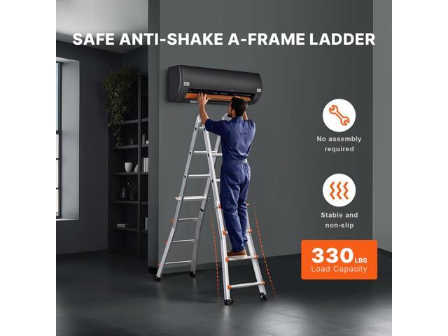 Telescoping Ladder A Frame, 13 FT Compact Aluminum Extension Ladder, Multi-Function Portable Collapsible RV Ladder, Telescopic Ladder for Homework...