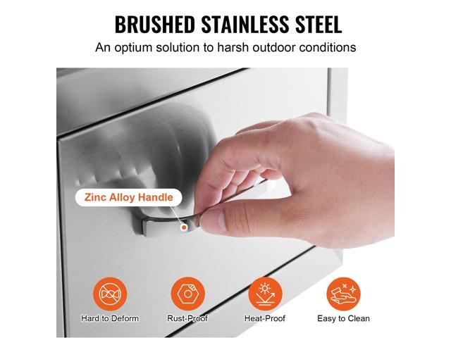 14x8.5 Inch Outdoor Kitchen Drawers Stainless Steel, Flush Mount Double Drawers,14W x 8.5H x 23D Inch, with Stainless Steel Handle, BBQ Drawers for...