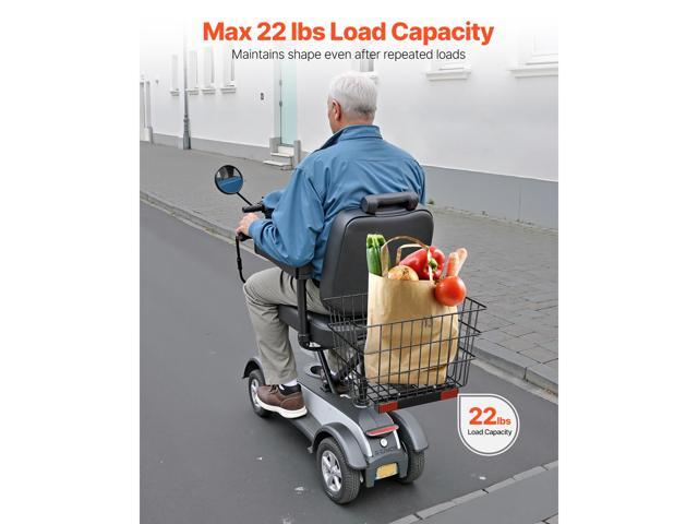 Scooter Rear Basket Heavy Duty Mobility Basket with Handle 1 in Receiver