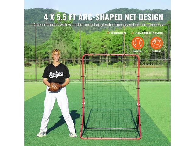Baseball And Softball Rebounder Net, 4 x 5.5 ft PitchBack Baseball Pitching Nest, Pitch Return Trainer Rebound Net with Pitching Target, All Angle...