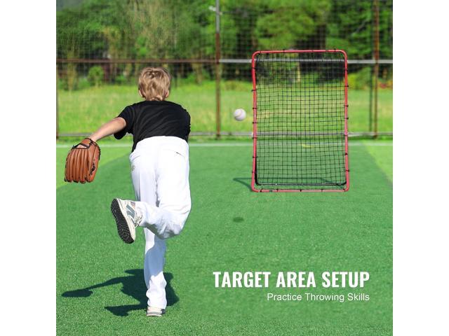 Baseball And Softball Rebounder Net, 4 x 5.5 ft PitchBack Baseball Pitching Nest, Pitch Return Trainer Rebound Net with Pitching Target, All Angle...