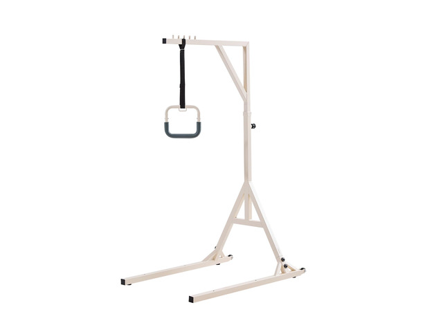 Trapeze Bar for Bed Mobility, Height-Adjustable Bed Trapeze with 2 Casters, 350LBS Weight Capacity Heavy Duty Pull Up Trapeze Bar with Floor Stand...