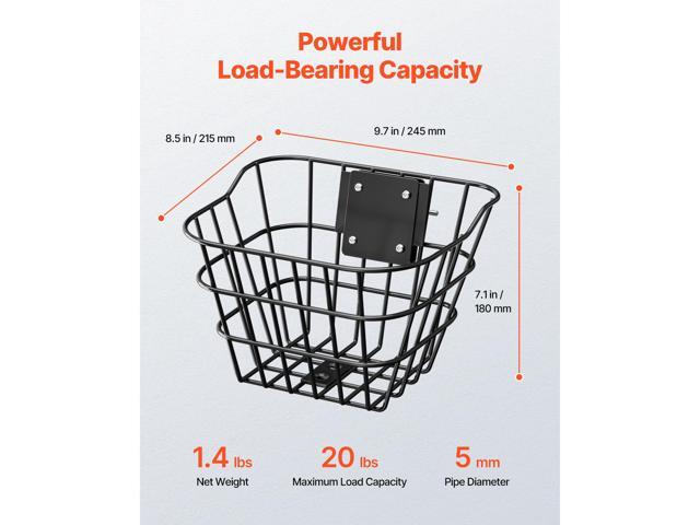 VEVOR Front Bike Basket Electric Scooter Basket with Fixed Bracket Kids/Adult