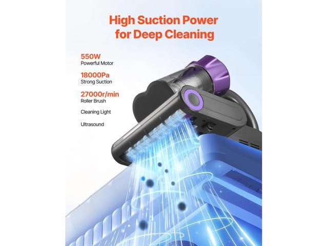 Mattress Vacuum Cleaner, 550W Bed Vacuum Cleaner with 18Kpa Powerful Suction and Dual Dust Bin, HEPA Filter & Heating, Ultrasound Tech & Cleaning...