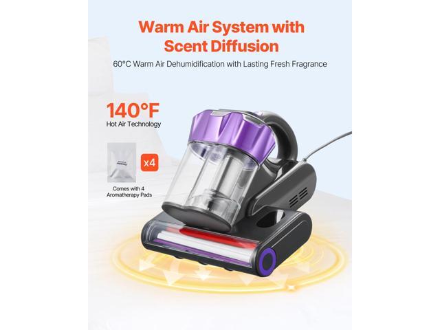 Mattress Vacuum Cleaner, 550W Bed Vacuum Cleaner with 18Kpa Powerful Suction and Dual Dust Bin, HEPA Filter & Heating, Ultrasound Tech & Cleaning...