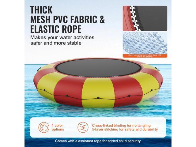 VEVOR Inflatable Water Bouncer, 17ft Recreational Water Trampoline, Portable Bounce Swim Platform with 5-Step Ladder & Electric Air Pump, Kids...