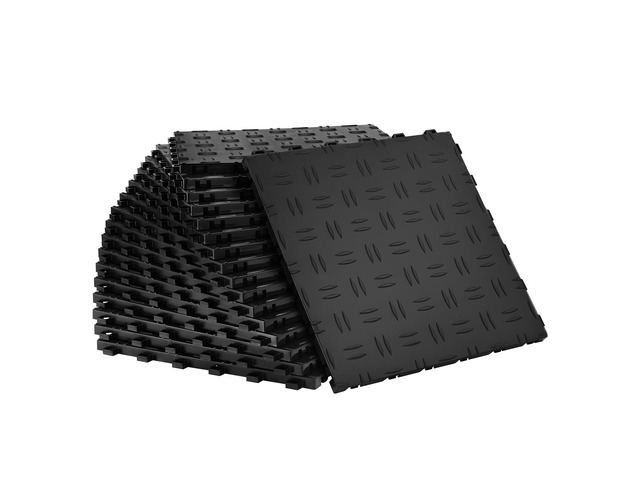 Garage Tiles Interlocking, 12 x 12 x 0.53 inch 25 Pack Garage Floor Covering Tiles, Non-Slip Double-Sided Texture Garage Flooring Tiles, for...