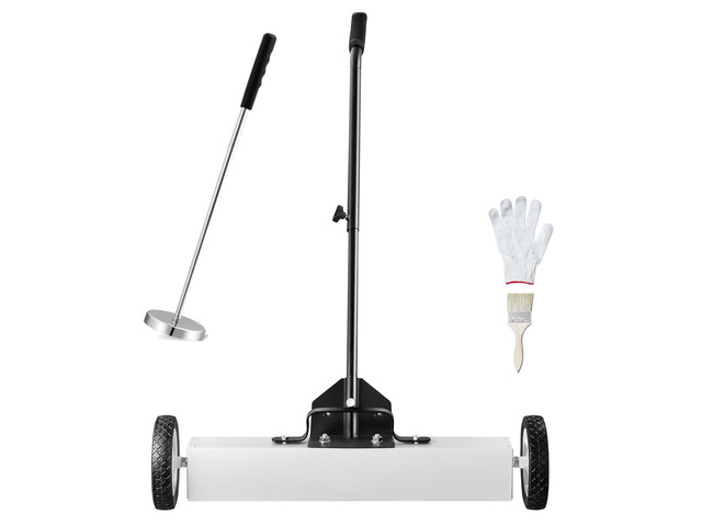VEVOR 24-Inch Magnetic Sweeper with Wheels Telescoping Magnetic Pickup Tool