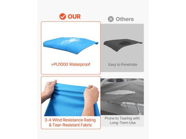 4 Bow Boat Bimini Tops, 600D Polyester Canopy, Waterproof & Sun Protection Boat Awning Canopy with Storage Bag, Bimini Top Replacement,...