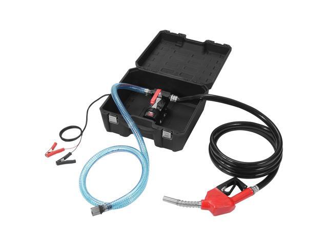 Fuel Transfer Pump, 12V DC 10 GPM 1/4 HP, Portable Electric Diesel Transfer Pump with Automatic Shut-Off Fuel Nozzle, High Flow, Long Inlet &...