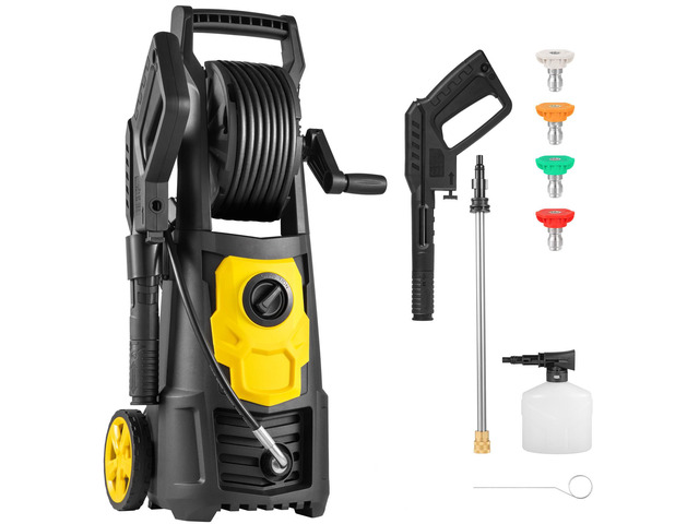 Electric Pressure Washer, 2000 PSI, Max 1.65 GPM Power Washer with 20 ft Hose & Reel, 4 Quick Connect Nozzles, Foam Cannon, Portable to Clean...