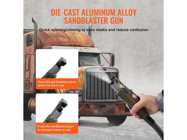 10Gal/40L Sandblaster Equipped with Nozzle Shut-Off Valve Pressure Gauge Ceramic Nozzle 2.5m Hose Filling Funnel Watertrap 6/' Rubber Wheels Grit...