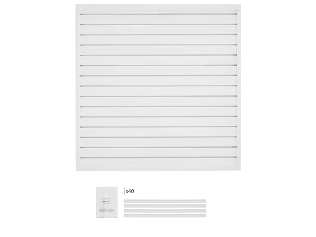 VEVOR 4 x 4 ft Slat Wall Paneling PVC White Garage Slatwall with Modular Design