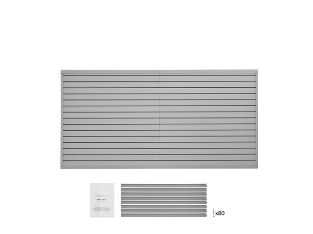 8 x 4 ft Slat Wall Paneling PVC Grey Garage Slatwall with Accessories