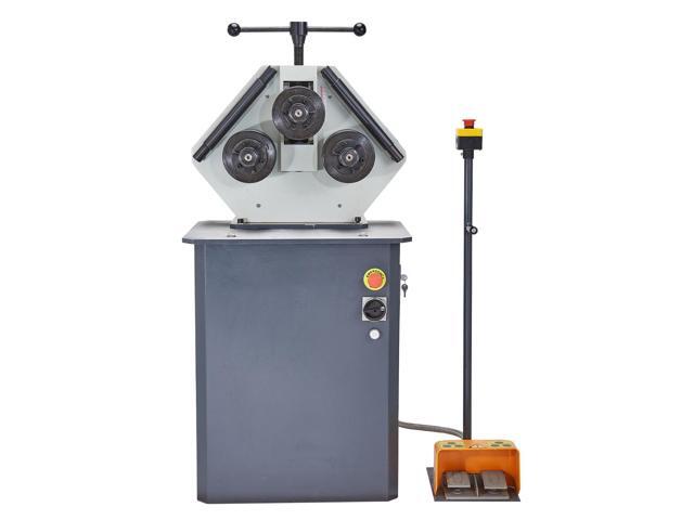 750W Electric Roll Bending Machine, 3-Roller Electric Pipe Bender Machine with 180° Maximum Bending Angle & Reversible Foot Switch, Support...