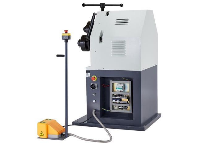 2.2KW Electric Roll Bending Machine, 3-Roller Electric Pipe Bender Machine with 180° Maximum Bending Angle & Reversible Foot Switch, Support...