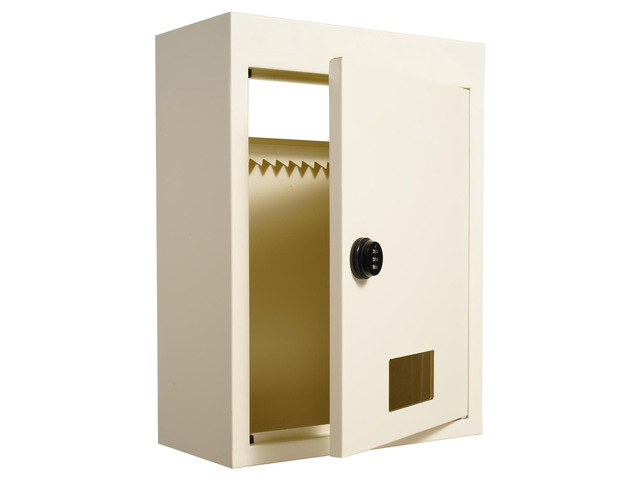 VEVOR Through The Wall Drop Box, Heavy Duty Steel Through the Wall Mailbox with 2.8-7.9' 13' Combination Lock, 12.5x6.3x16.9' Mail Drop Box, Beige