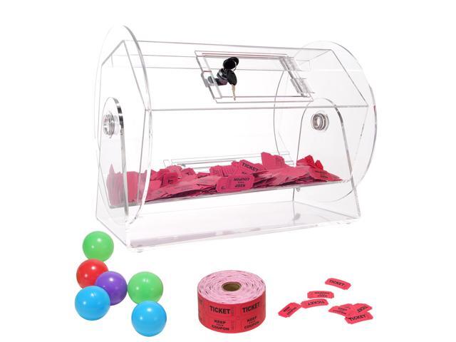 VEVOR Acrylic Raffle Drum,Professional Raffle Ticket Spinning Cage with 2 Keys, Transparent Lottery Spinning Drawing, Holds 5000 Tickets or 200...