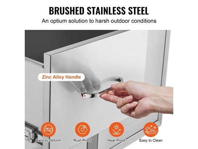 Outdoor Kitchen Door Drawer Combo 32.5/' W x 21.6/' H x 20.5/'/'D, Access Door/Double Drawers with Paper Towel Rack, BBQ Island Drawers with...