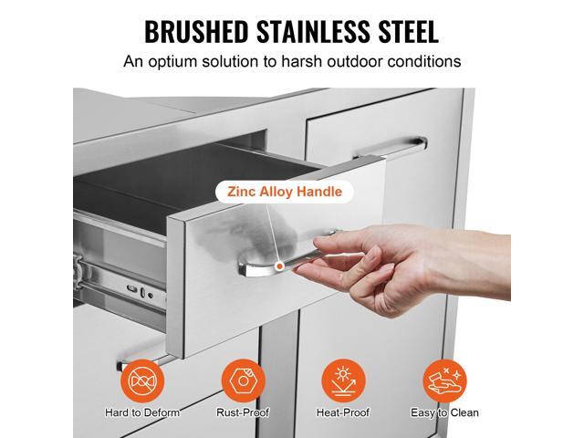 Outdoor Kitchen Door Drawer Combo 29.5/' W x 22.6/' H x 21.7/'/'D, Access Door/Triple Drawers with Propane Drawer and Adjustable Garbage Ring,...