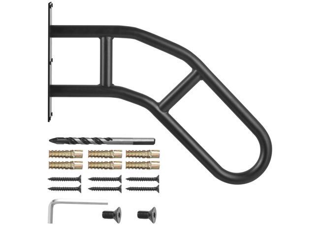 Handrails for Outdoor Steps, 29' Length Wall Mount Safety Railings for 1-3 Steps, U-Shaped Handrail with Matte Black Finished, Stair Handrails for...