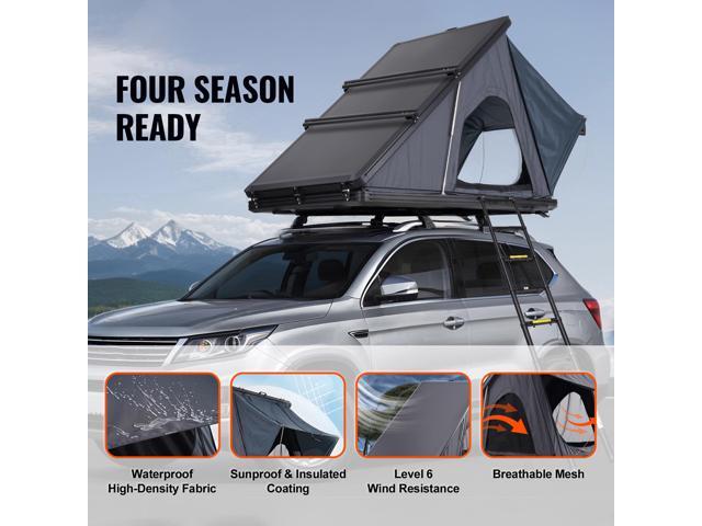 Rooftop Tent Hard Shell, Naturnest Rooftop Tent Hardshell for 2-3 Person, Hard Shell Roof Top Tent with Telescopic Ladder Thick Mattress,...