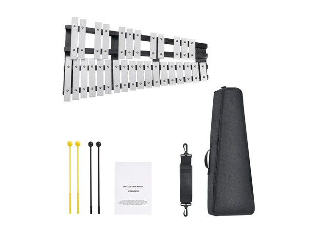 30 Note Glockenspiel Xylophone Bell Kit, Percussion Instrument with Mallets, Drum Sticks and Carrying Bag, Professional Glockenspiel Xylophone...
