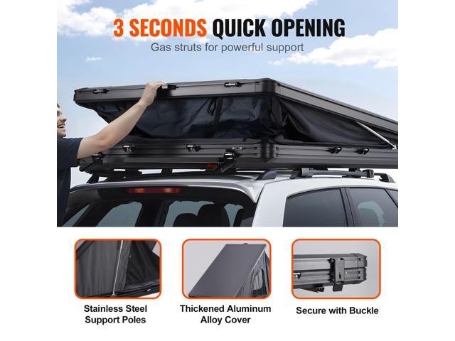 Rooftop Tent Hard Shell, Naturnest Rooftop Tent Hardshell for 2-3 Person, Hard Shell Roof Top Tent with Telescopic Ladder Thick Mattress,...