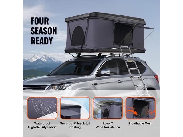 Rooftop Tent Hard Shell, Naturnest Rooftop Tent Hardshell for 2-3 Person, Hard Shell Roof Top Tent with Telescopic Ladder Thick Mattress,...