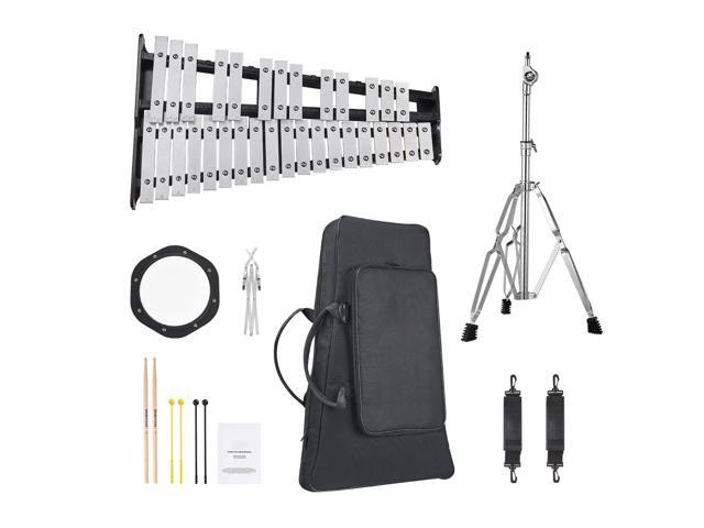 VEVOR 32 Note Glockenspiel Xylophone Bell Kit, Professional Percussion Instrument Set with Mallets, Drum Sticks, Music Stand, 8' Practice Pad,...