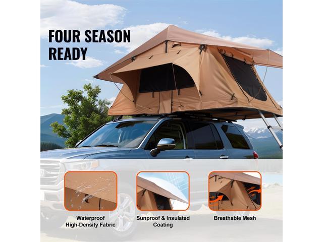 Rooftop Tent Hard Shell, Naturnest Rooftop Tent Hardshell for 2-3 Person, Folding Hard Shell Roof Top Tent with Telescopic Ladder Mattress PVC...