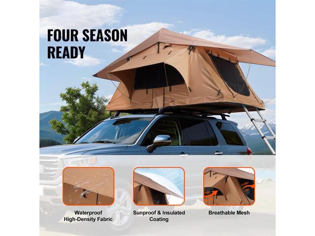 Rooftop Tent Hard Shell, Naturnest Rooftop Tent Hardshell for 2-3 Person, Folding Hard Shell Roof Top Tent with Telescopic Ladder Mattress PVC...