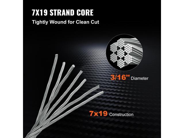 3/16 Inch 7x19 Stainless Steel Aircraft Cable Reel 500FT Stainless Steel Cable T304 Wire Rope Winch Cable Replacement (T304)