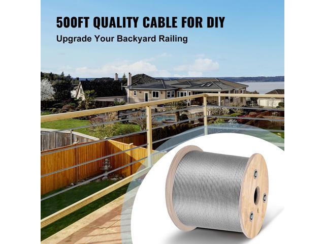 3/16 Inch 7x19 Stainless Steel Aircraft Cable Reel 500FT Stainless Steel Cable T304 Wire Rope Winch Cable Replacement (T304)