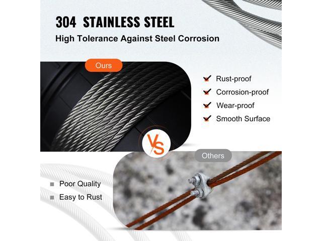 3/16 Inch 7x19 Stainless Steel Aircraft Cable Reel 500FT Stainless Steel Cable T304 Wire Rope Winch Cable Replacement (T304)
