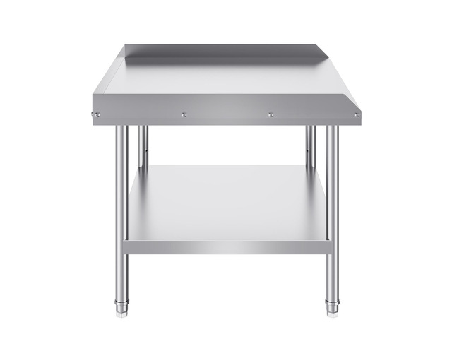 VEVOR Stainless Steel Work Table, 30 x 36 x 26 Inch Commercial Food Prep Worktable, 3-Sided Backsplash Heavy Duty Prep Worktable, Metal Work Table...