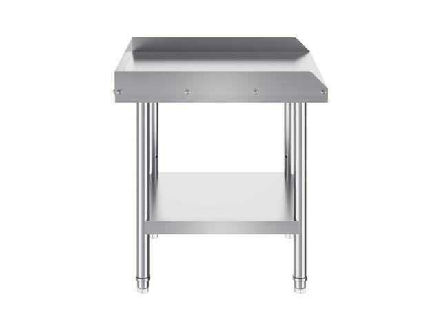 VEVOR Stainless Steel Work Table, 24 x 24 x 26 Inch Commercial Food Prep Worktable, 3-Sided Backsplash Heavy Duty Prep Worktable, Metal Work Table...