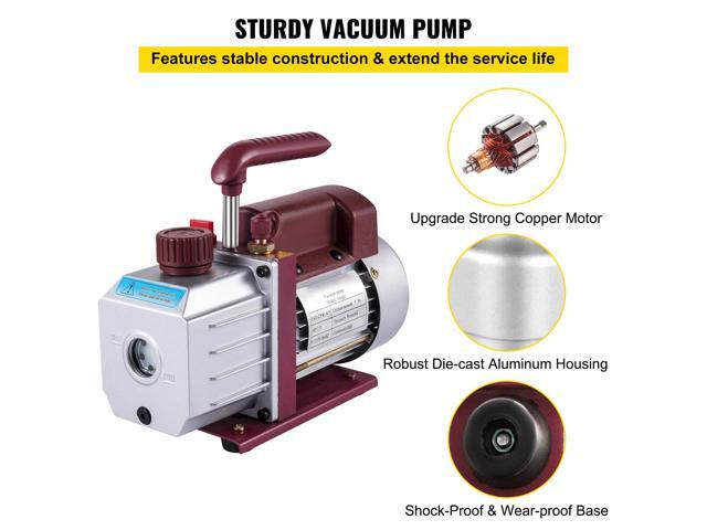Vacuum Pump 4.5CFM Vacuum Pump HVAC Single-Stage Rotary Vane Vacuum Pump 1/3HP 5PA Ultimate Air Conditioning Refrigerant Vacuum Pump