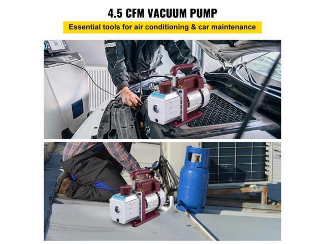 Vacuum Pump 4.5CFM Vacuum Pump HVAC Single-Stage Rotary Vane Vacuum Pump 1/3HP 5PA Ultimate Air Conditioning Refrigerant Vacuum Pump