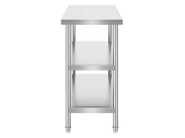 VEVOR Stainless Steel Food Prep Table, 18 x 36 x 34 Inch Commercial Kitchen Worktable, with 2 Adjustable Undershelf, Heavy Duty Prep Table Metal...