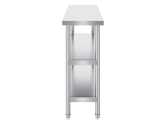 VEVOR Stainless Steel Food Prep Table, 14 x 48 x 34 Inch Commercial Kitchen Worktable, with 2 Adjustable Undershelf, Heavy Duty Prep Table Metal...