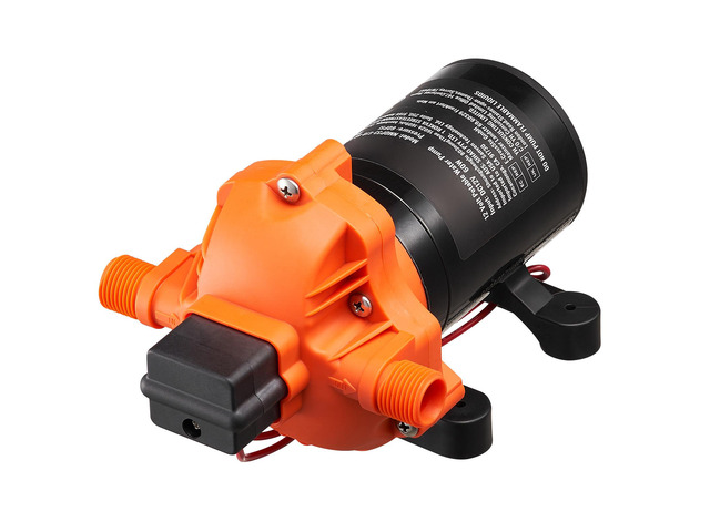 12V Diaphragm Pump, 1.8 GPM (6.81 L/min), 3-Chamber 12 Volt DC Water Pump with Automatic Pressure Switch 40-100 PSI Adjustable, 60 PSI, 1/2'' MNPT...