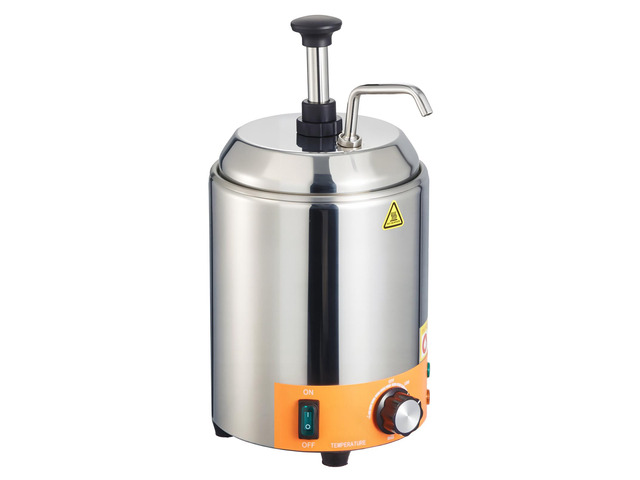 Electric Cheese Dispenser with Pump, 2.4L Commercial Hot Fudge Warmer, Stainless Steel Pump Dispenser, 86-230 Temp Adjustable Nacho Cheese Sauce...
