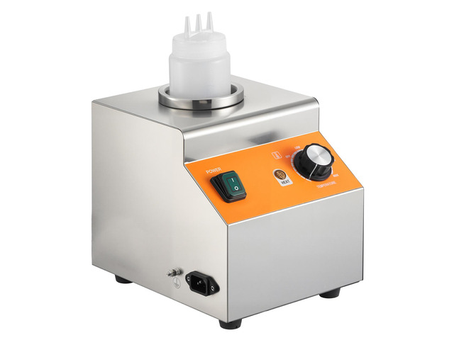Electric Bottle Warmer with Bottle, 0.8L Commercial Cheese Dispenser, Hot Fudge Warmer 86-185 Temp Adjustable, Plastic Bottle Nacho Cheese Sauce...