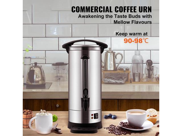 Commercial Coffee Urn, 110 Cups Stainless Steel Large Coffee Dispenser, 1500W 110V Electric Coffee Maker Urn For Quick Brewing, Hot Water Urn with...
